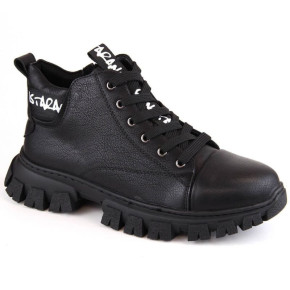Sergio Leone W SK423 čierne zateplené topánky na platforme