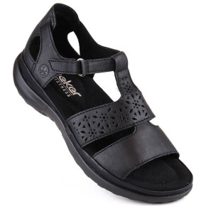 Pohodlné kožené sandále Rieker W RKR668 black