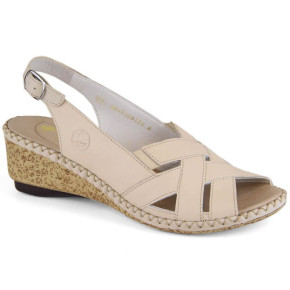 Pohodlné kožené sandále Rieker W RKR682 beige
