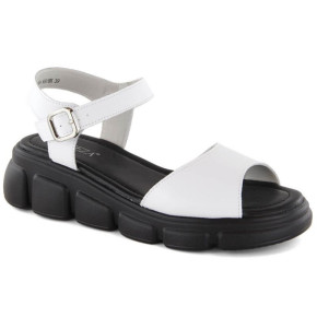 Vinceza W JAN300 biele kožené sandále na platforme
