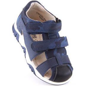 Novinky Jr 5909 navy blue moro sandále na suchý zips