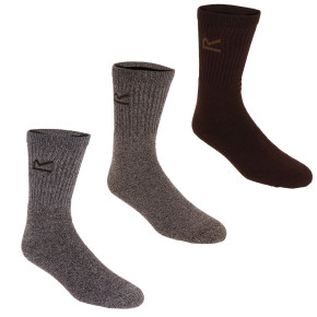 Pánske ponožky 3-pack RMH018-560 hnedé - Regatta