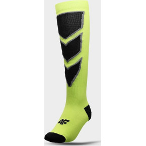 Pánske lyžiarske ponožky 4F AW22UFSOM030 neónovo zelené