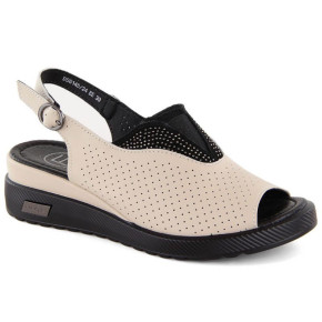 Filippo W PAW537 béžové kožené sandále na platforme s azurovou podrážkou