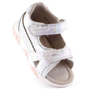 Sandále na suchý zips biele Miss❤E Jr EVE429 white